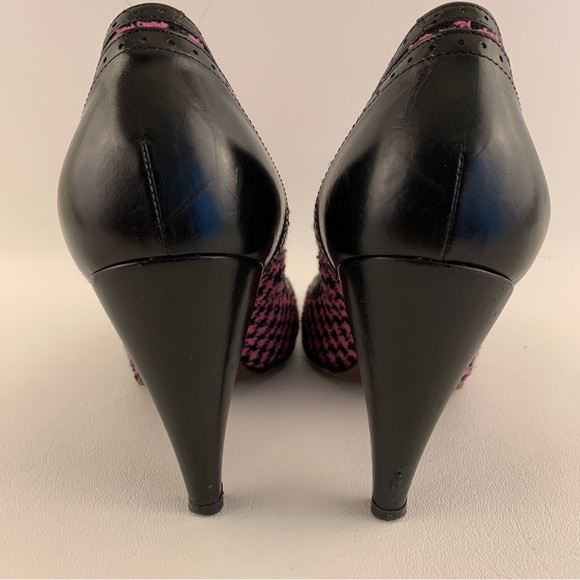 L’ AUTRE CHOSE Pink and Black Houndstooth Heels - Picture 7 of 7